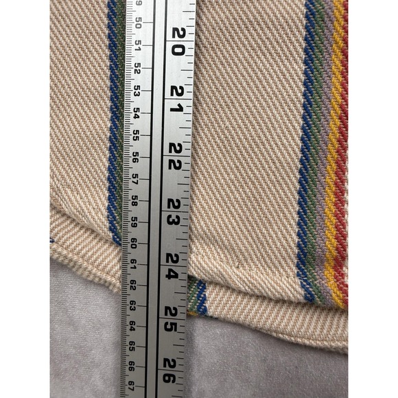 Outerknown Shirt Womens XS/S Tan Striped Blanket Shirt Organic Cotton Twill - Picture 5 of 16